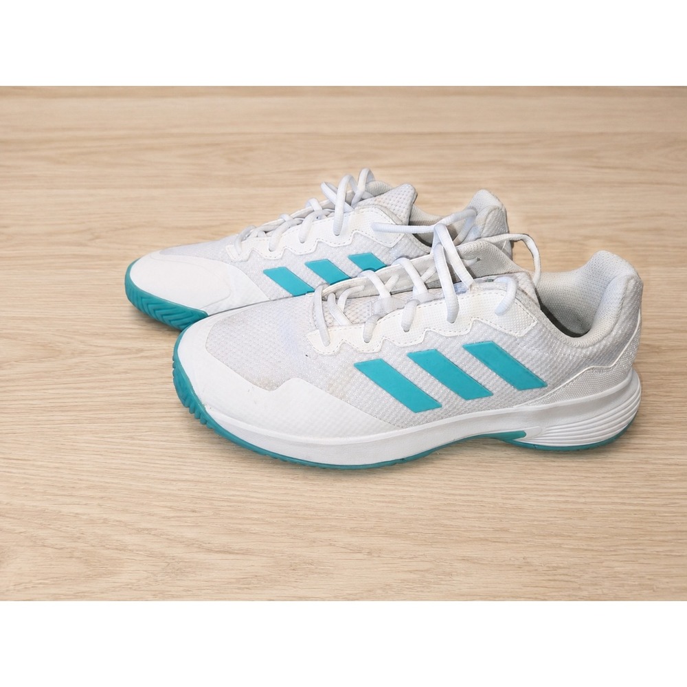 Adidas Gamecourt 2 Women's Tennis Shoes White Aqua GZ0700 Size 10.5 - Picture 2 of 5